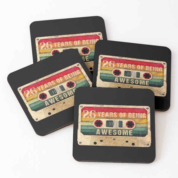 Item preview, 26 Years Of Being Awesome, 80s Retro Video Cassette Mixtape, 26th Birthday Gift designed and sold by GoldenGerrari.