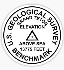 Grand Teton, Wyoming USGS Style Benchmark Sticker