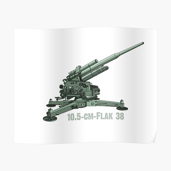 10 5 Cm Flak 38 German Army Ww2 Anti Aircraft Gun Diagram Gift Poster For Sale By Battlefield Redbubble