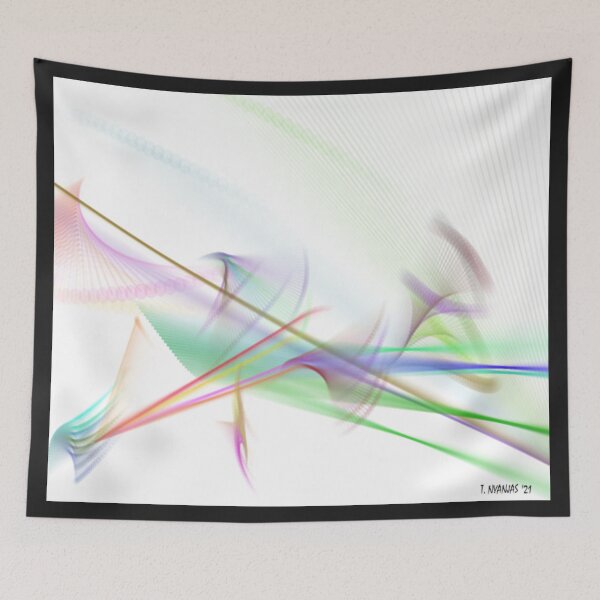 Item preview,  Just Right Abstract Art Design wavy line art full of color on white background designed and sold by TekakuArt.