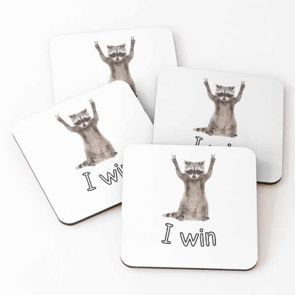Item preview, I win funny design for raccoon designed and sold by coolt-sherit.
