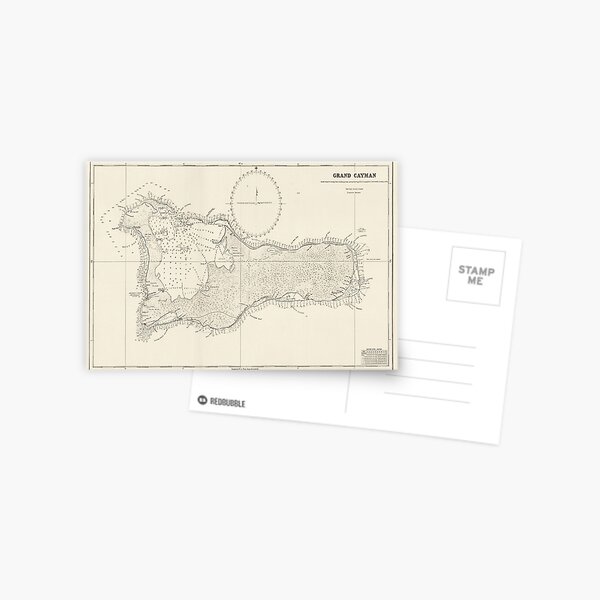 Item preview, Old Grand Cayman Map (1880) Vintage Caribbean Island Atlas designed and sold by BravuraMedia.