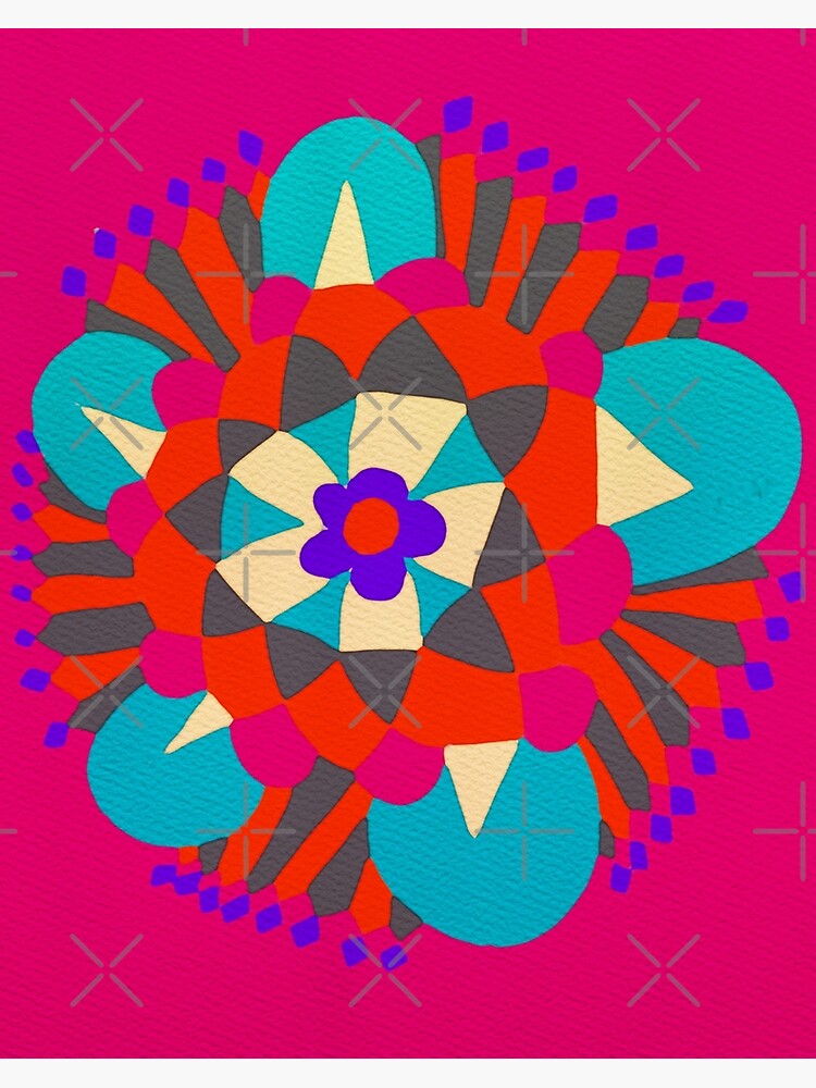 Flower Molecule - Hand Drawn Abstract Art by OneDayArt