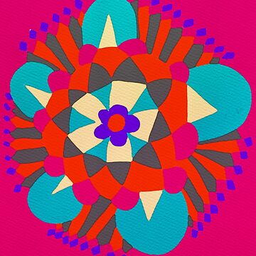 Artwork thumbnail, Flower Molecule - Hand Drawn Abstract Art by OneDayArt