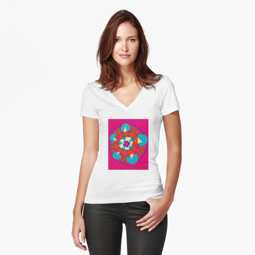 Item preview, Fitted V-Neck T-Shirt designed and sold by OneDayArt.