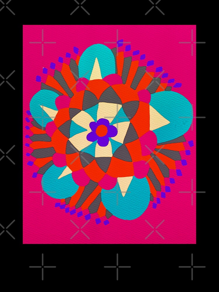 Thumbnail 7 of 7, Oversized T-Shirt, Flower Molecule - Hand Drawn Abstract Art designed and sold by OneDayArt.