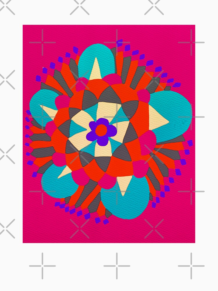 Thumbnail 7 of 7, Classic T-Shirt, Flower Molecule - Hand Drawn Abstract Art designed and sold by OneDayArt.