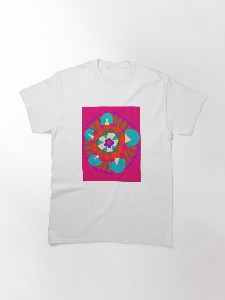 Thumbnail 3 of 7, Classic T-Shirt, Flower Molecule - Hand Drawn Abstract Art designed and sold by OneDayArt.