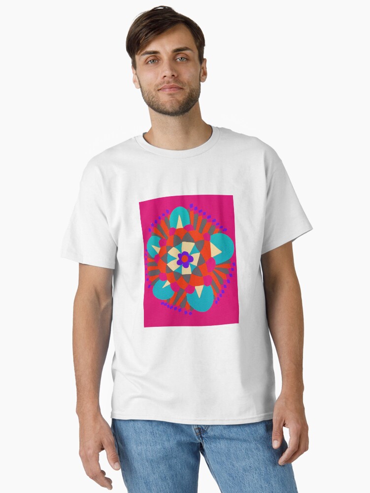 Thumbnail 1 of 7, Classic T-Shirt, Flower Molecule - Hand Drawn Abstract Art designed and sold by OneDayArt.