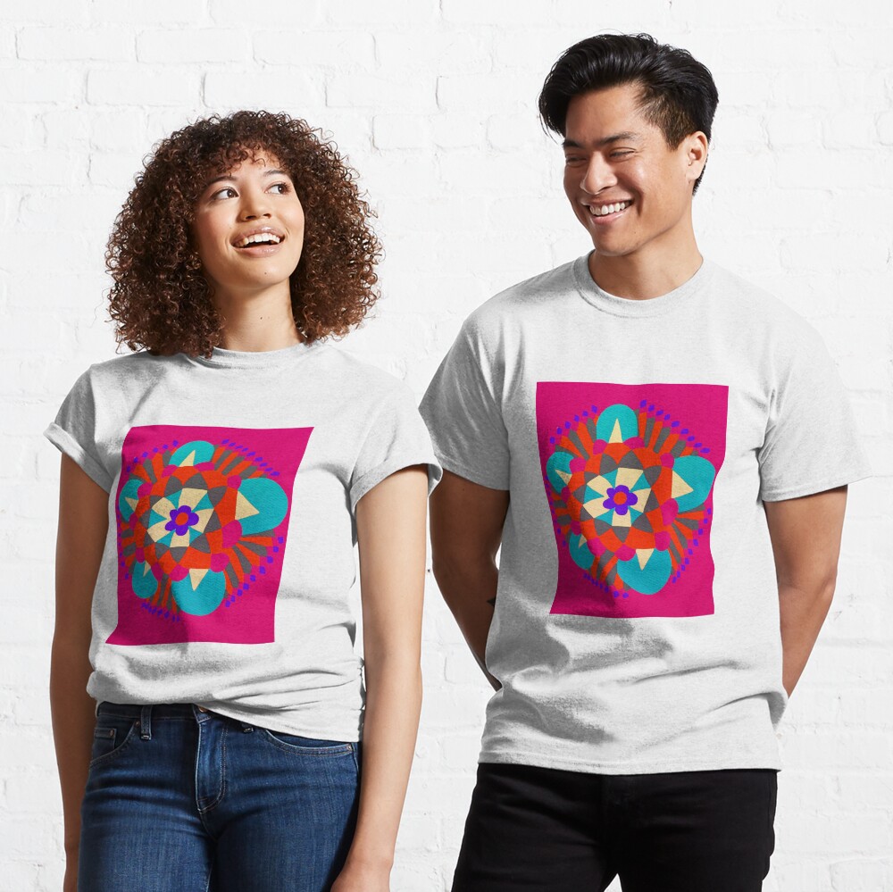 Flower Molecule - Hand Drawn Abstract Art Classic T-Shirt