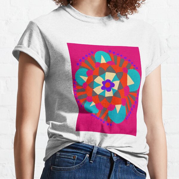 Flower Molecule - Hand Drawn Abstract Art Classic T-Shirt