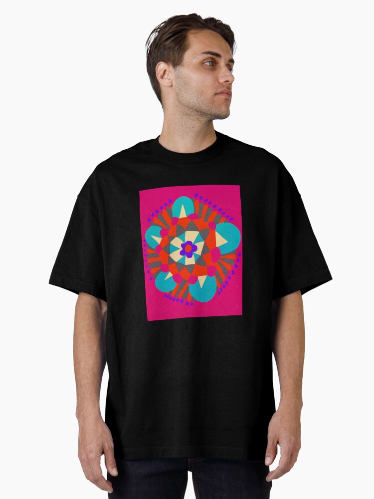 Thumbnail 1 of 7, Oversized T-Shirt, Flower Molecule - Hand Drawn Abstract Art designed and sold by OneDayArt.
