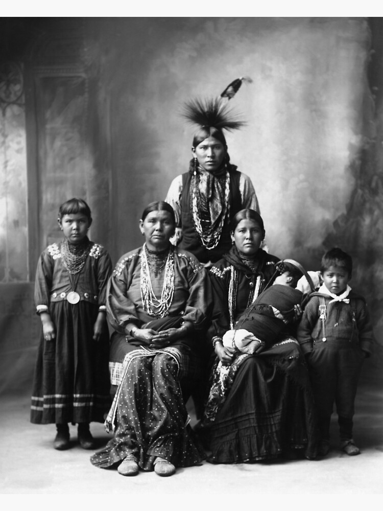 Portrait de famille indienne Sauk Frank Rinehart 1899 Impression photo