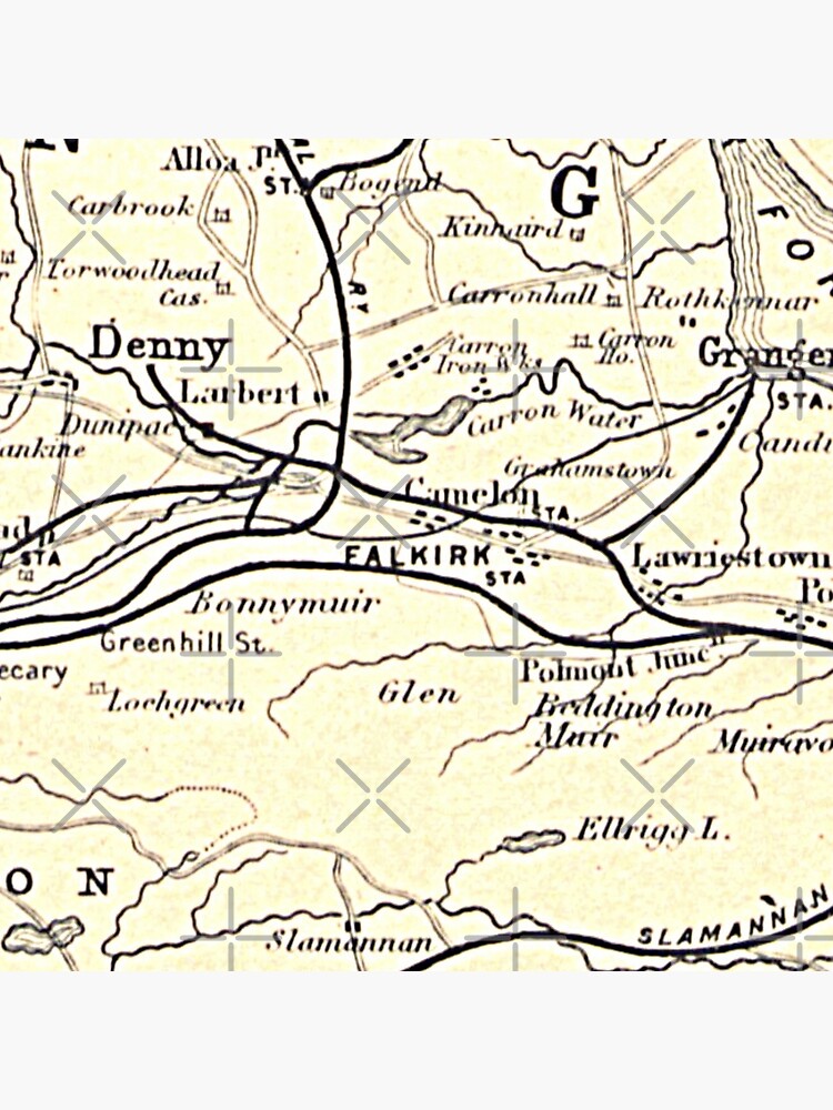 "FALKIRK & surrounding area map 1898" Poster by yourscotland Redbubble