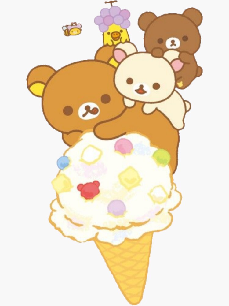 "Rilakkuma ice cream" Sticker for Sale by Gamehamza Redbubble