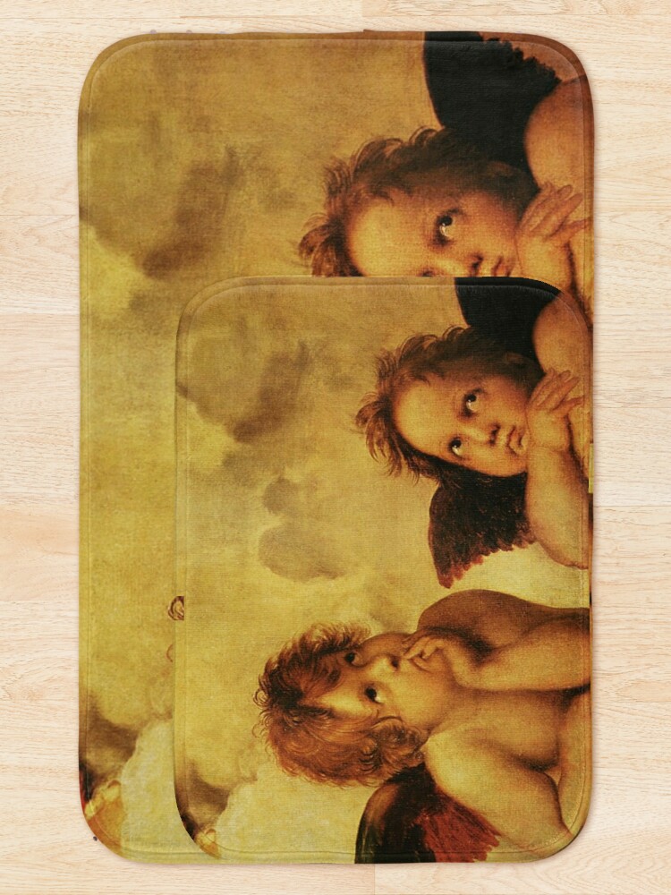 Thumbnail 5 of 6, Bath Mat, Angels Cherubs Raphael - Santi Sistine Madonna Sweet designed and sold by Vivanne-art.