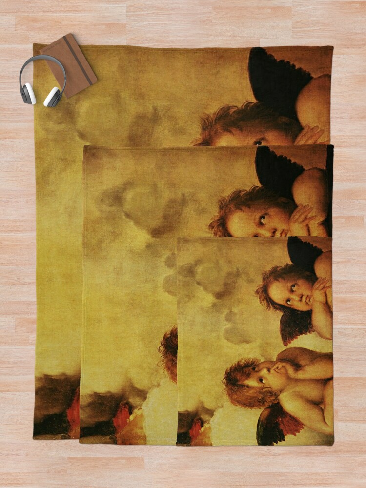 Alternate view of Angels Cherubs Raphael - Santi Sistine Madonna Sweet Throw Blanket