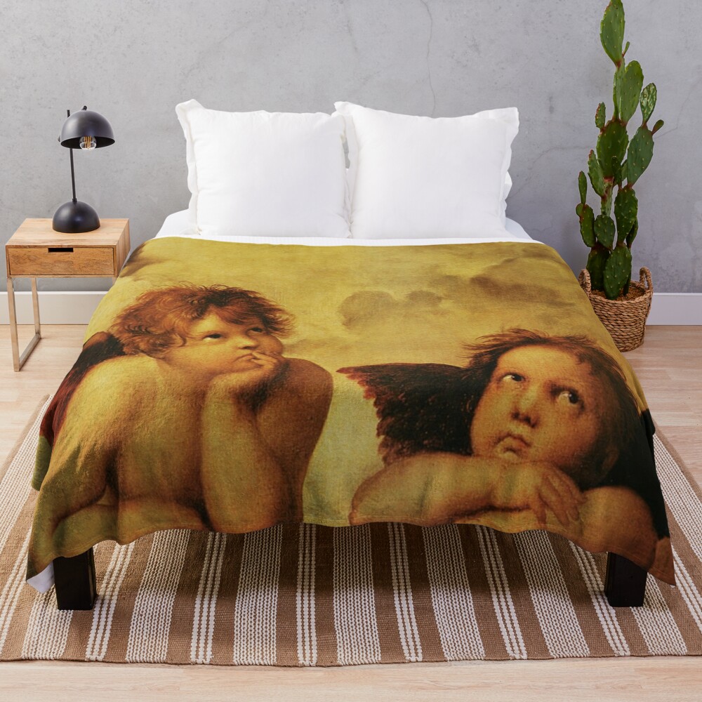 Angels Cherubs Raphael - Santi Sistine Madonna Sweet Throw Blanket