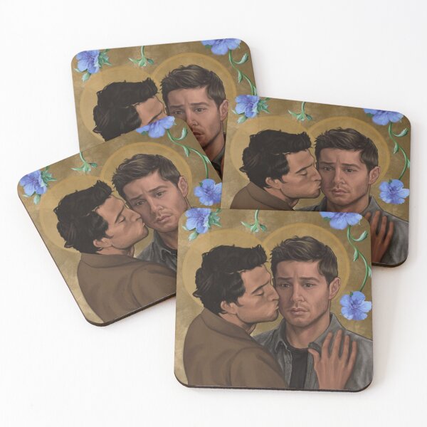 Item preview, Destiel cheek kiss (+ flowers) designed and sold by Sammy Pompeius.
