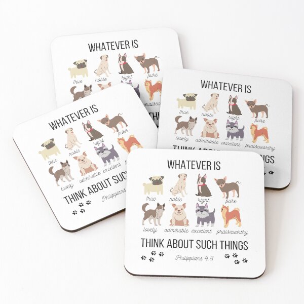 Item preview, Whatever Is True Philippians 4:8 Cute Dogs Christian Bible designed and sold by ittybittyowl.