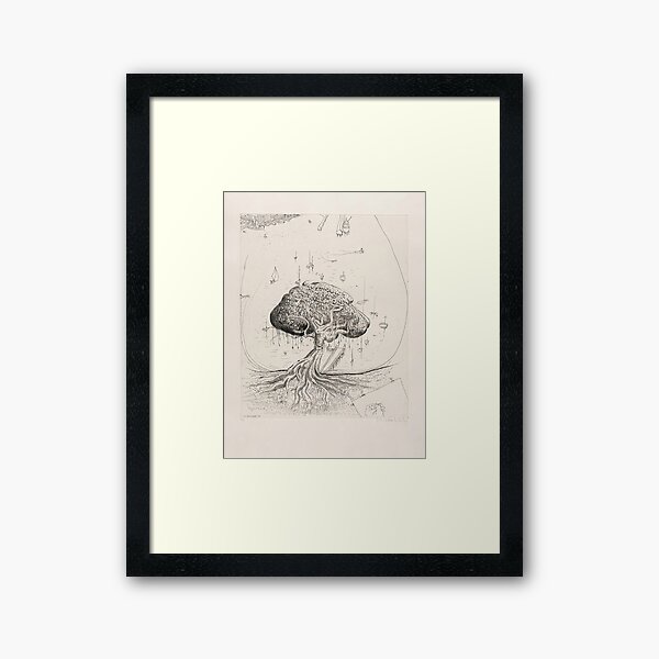 Brett Whiteley - Moreton Bay Fig (1979) etching on paper. High quality print. Framed Art Print