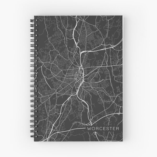 Item preview, Worcester Map, USA - Gray designed and sold by MainStreetMaps.
