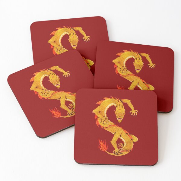 Item preview, Gold Dragon on Red designed and sold by jartcreations.