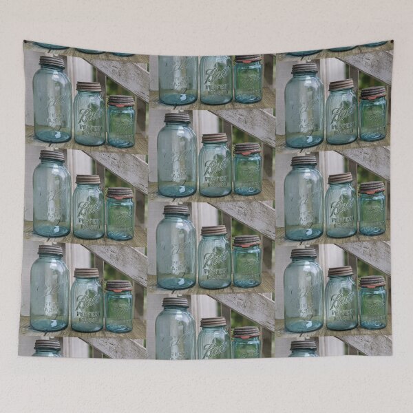 Item preview, Blue jars in a row designed and sold by memorguson.