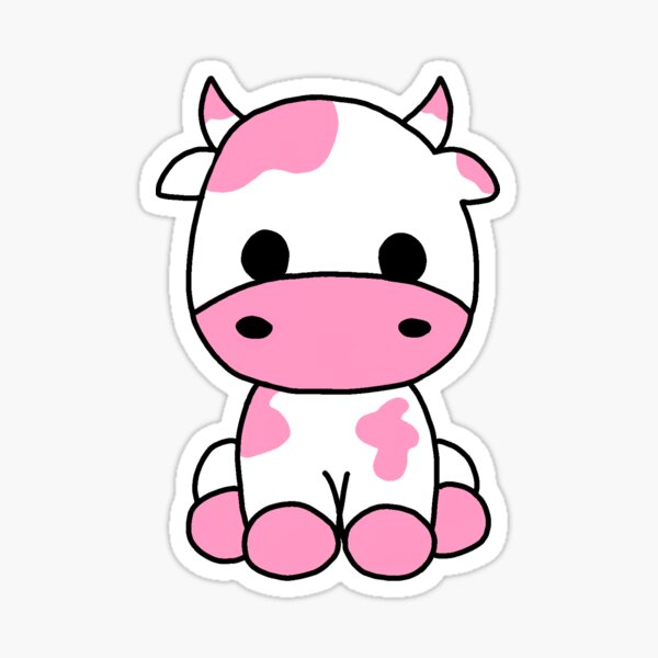 cute pink cow Sticker for Sale by yeehawboyy