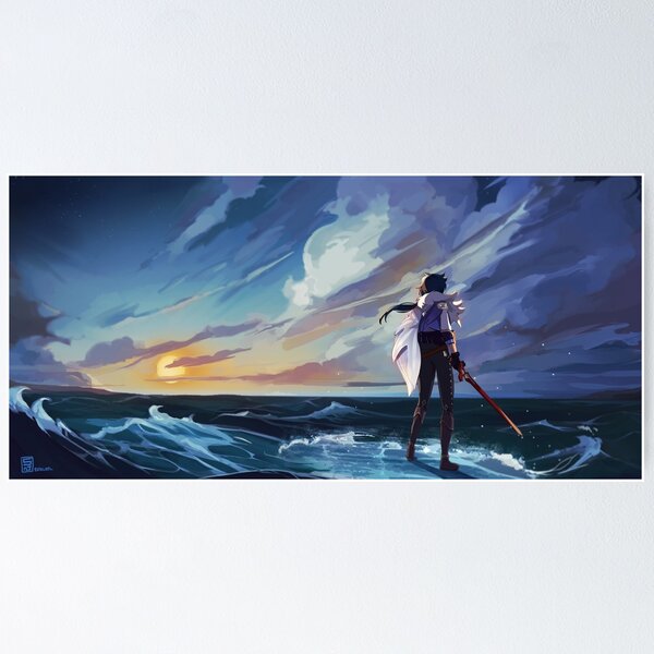 Item preview, A Walk across the Sea | Kaeya Genshin Impact designed and sold by noxlotl.
