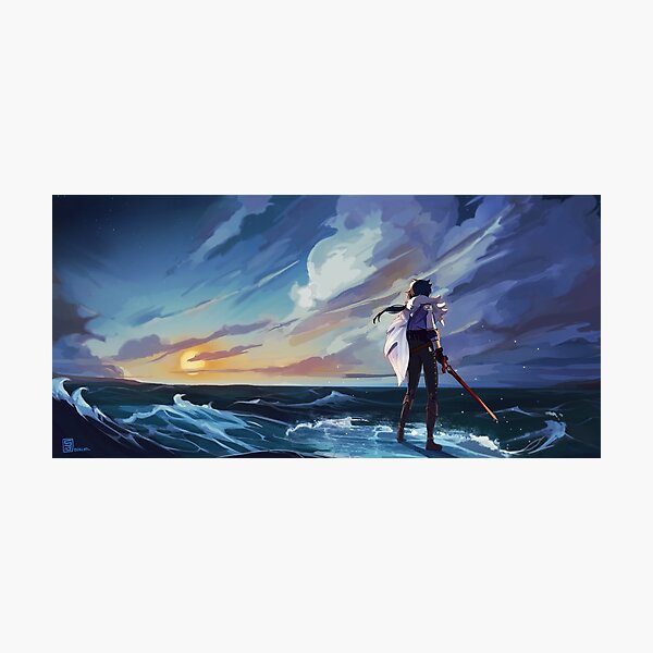Item preview, A Walk across the Sea | Kaeya Genshin Impact designed and sold by noxlotl.