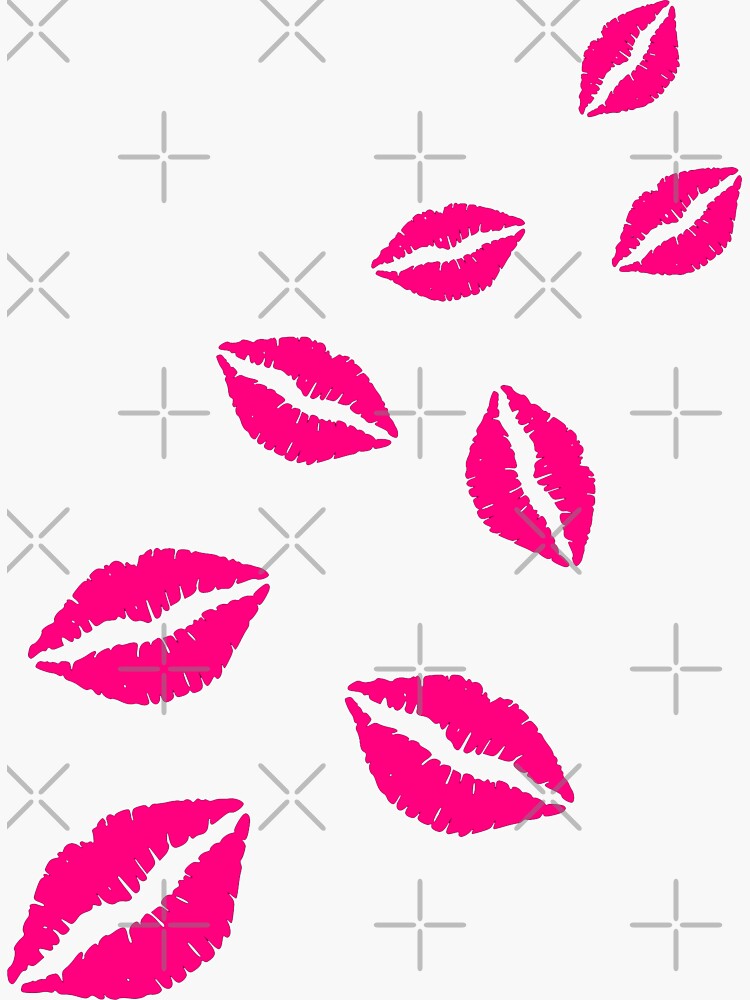 "Pink kisses gray" Sticker for Sale by oxoxoxo Redbubble