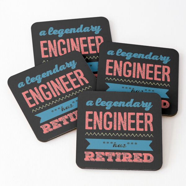 Item preview, A Legendary Engineer Has Retired Pink Peach Blue Font designed and sold by HppyStrngHelthy.