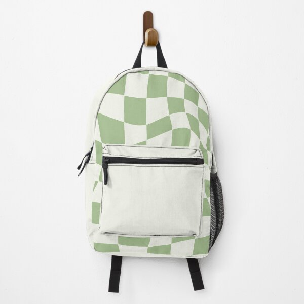 Item preview, sage green liquid warped checkered designed and sold by azaleae.