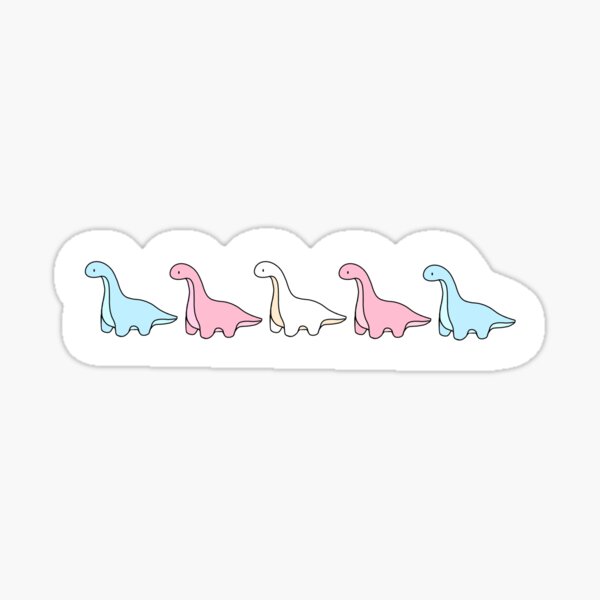Subtle Pride Transgender Flag Dinosaur Sticker