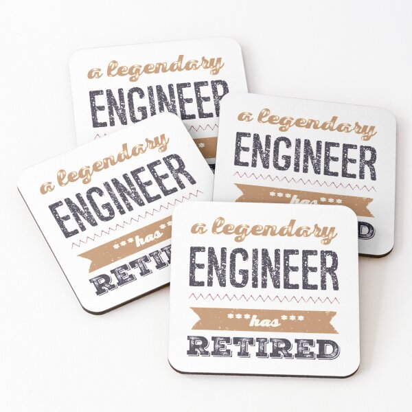Item preview, A Legendary Engineer Has Retired Black Brown Font designed and sold by HppyStrngHelthy.
