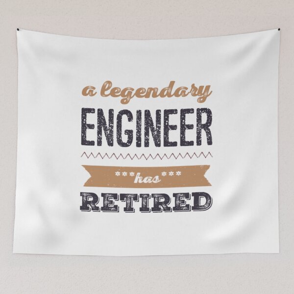 Item preview, A Legendary Engineer Has Retired Black Brown Font designed and sold by HppyStrngHelthy.