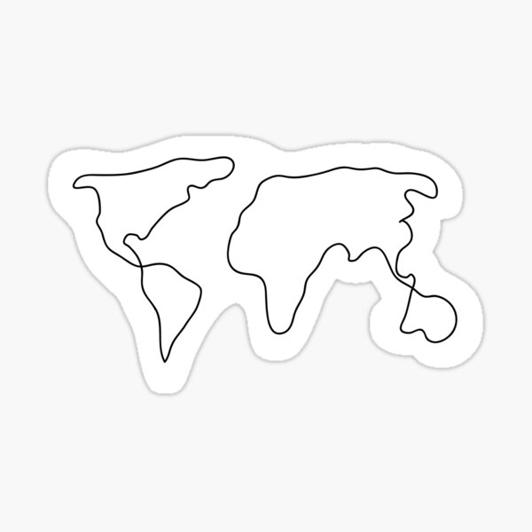 Item preview, Map line art - World map designed and sold by lamindah.