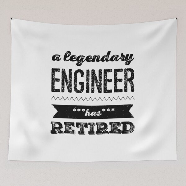 Item preview, A Legendary Engineer Has Retired Black Font designed and sold by HppyStrngHelthy.