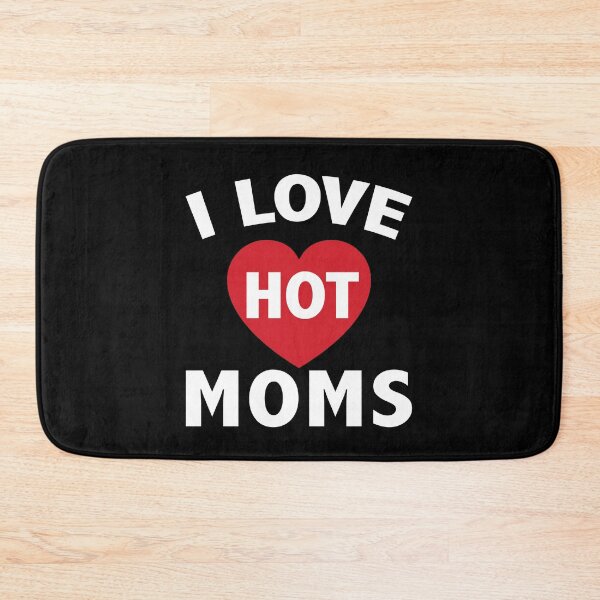 Item preview, I Love Hot Moms Gifts Funny Red Heart Love Moms designed and sold by ZimbomDesigner.