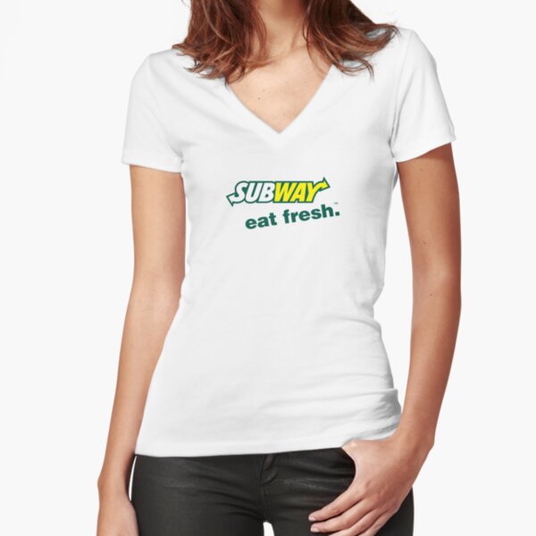 wingi-Subway-konone Fitted V-Neck T-Shirt