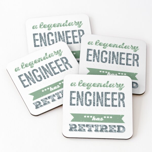 Item preview, A Legendary Engineer Has Retired Green Grey Font designed and sold by HppyStrngHelthy.