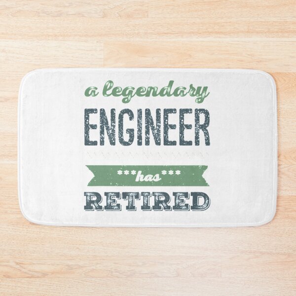 Item preview, A Legendary Engineer Has Retired Green Grey Font designed and sold by HppyStrngHelthy.