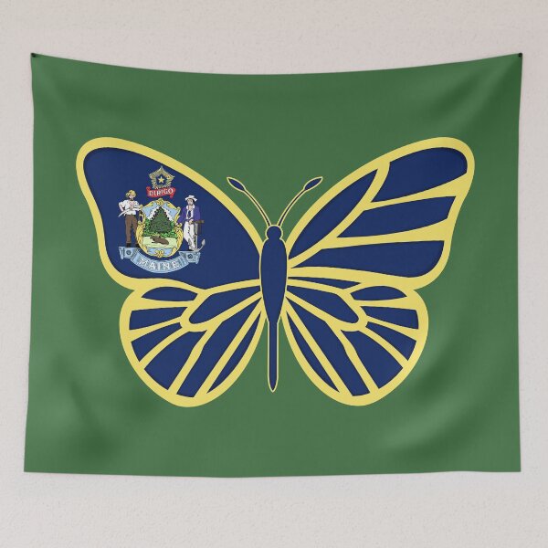 Item preview, State of Maine Flag Butterfly 2 designed and sold by Gsallicat.