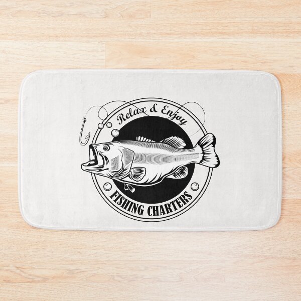 Item preview, fishing charter stamp vector fish hook text ribbon fishing concept camp emblems labels templates designed and sold by elcapitano12.