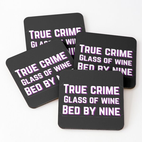 Item preview, True Crime, glass of wine, bed by nine - true crime lover designed and sold by MotherOfBears.
