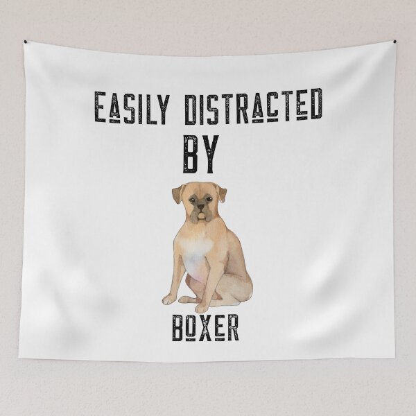 Item preview, Easily distracted by boxers,- dog mother, dog playing guitar, dogtor lover, boxing fan, dog lover owner designed and sold by mr&mrsmalik malik.