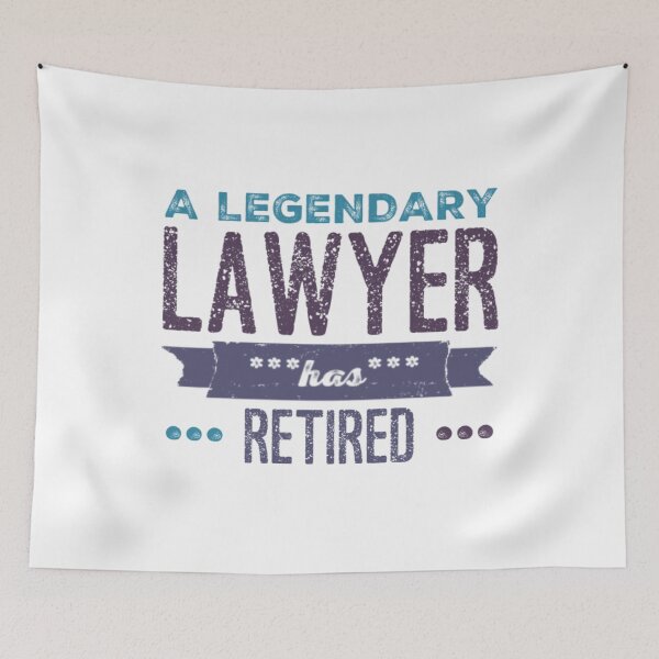Item preview, A Legendary Lawyer Has Retired Blue Violet Font designed and sold by HppyStrngHelthy.