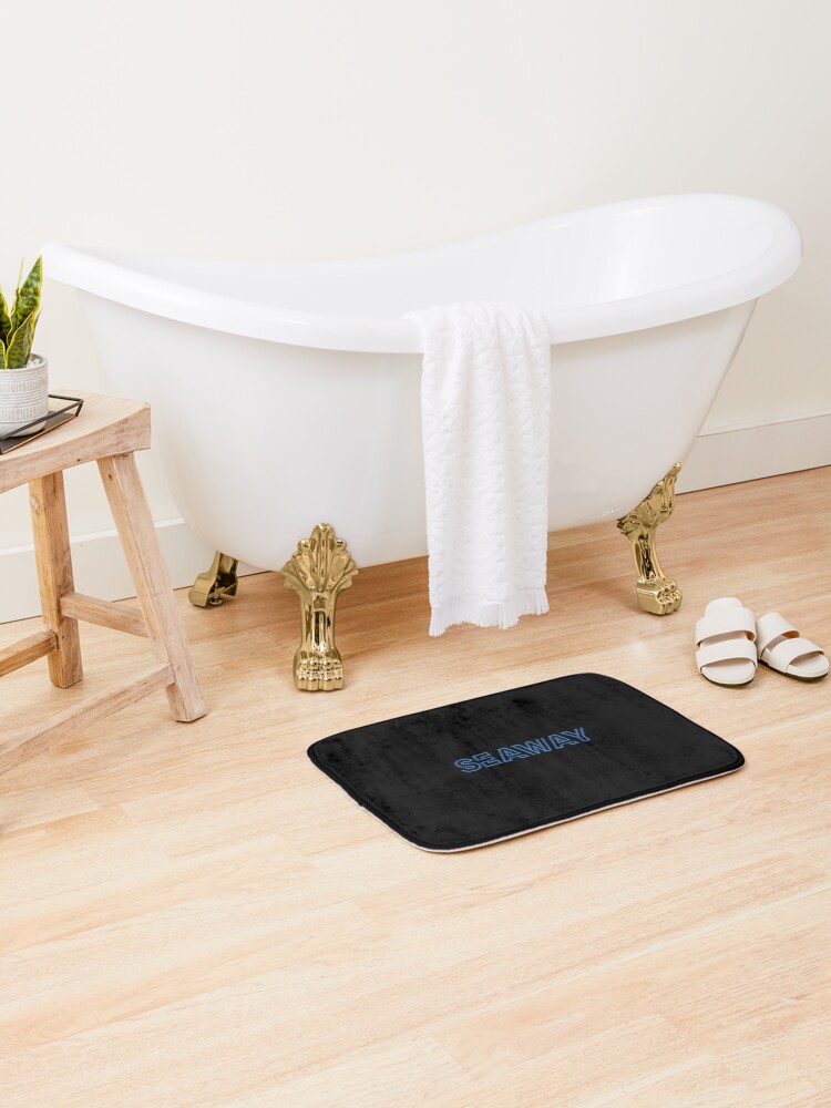 Thumbnail 2 of 6, Bath Mat, Seaway Blue designed and sold by RadicalAM.