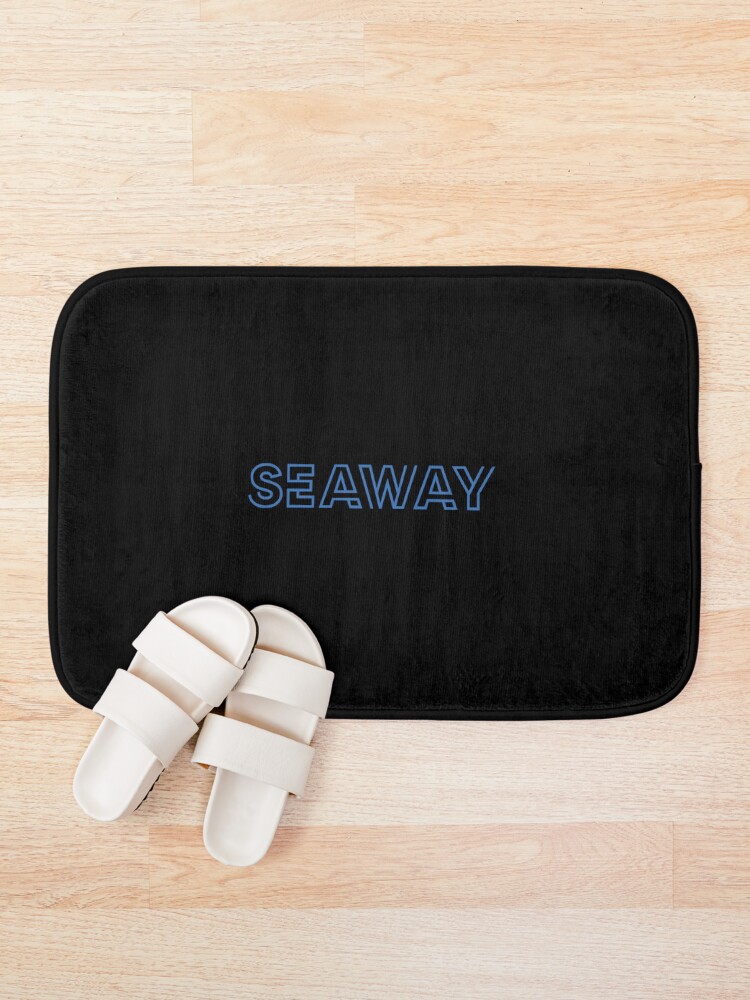 Thumbnail 1 of 6, Bath Mat, Seaway Blue designed and sold by RadicalAM.